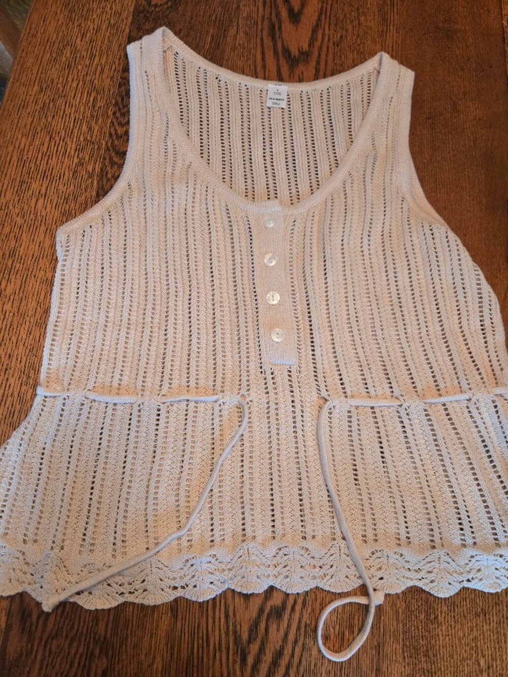 Old Navy Crochet Sleeveless Top, Size Small